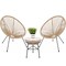 Best Choice Products 3-Piece All-Weather Patio Acapulco Bistro Furniture Set w/ Rope, Glass Top Table
